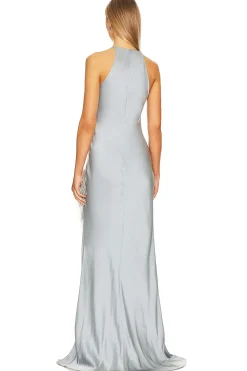Halter Cowl Neck Gown