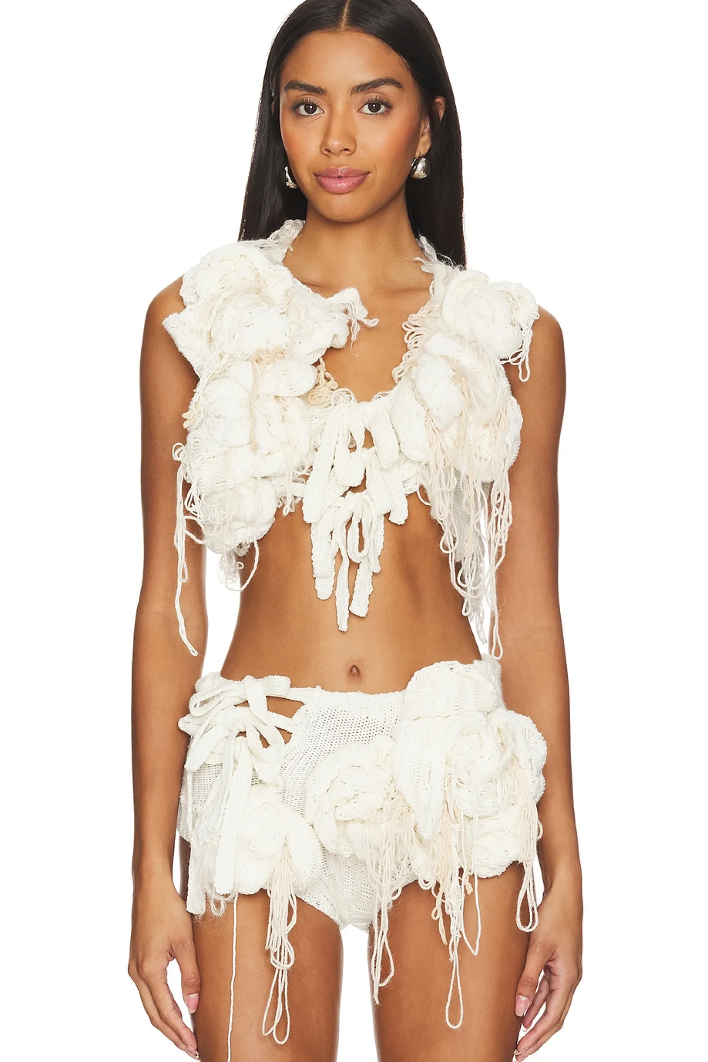 Hand Knitted Rose Vest