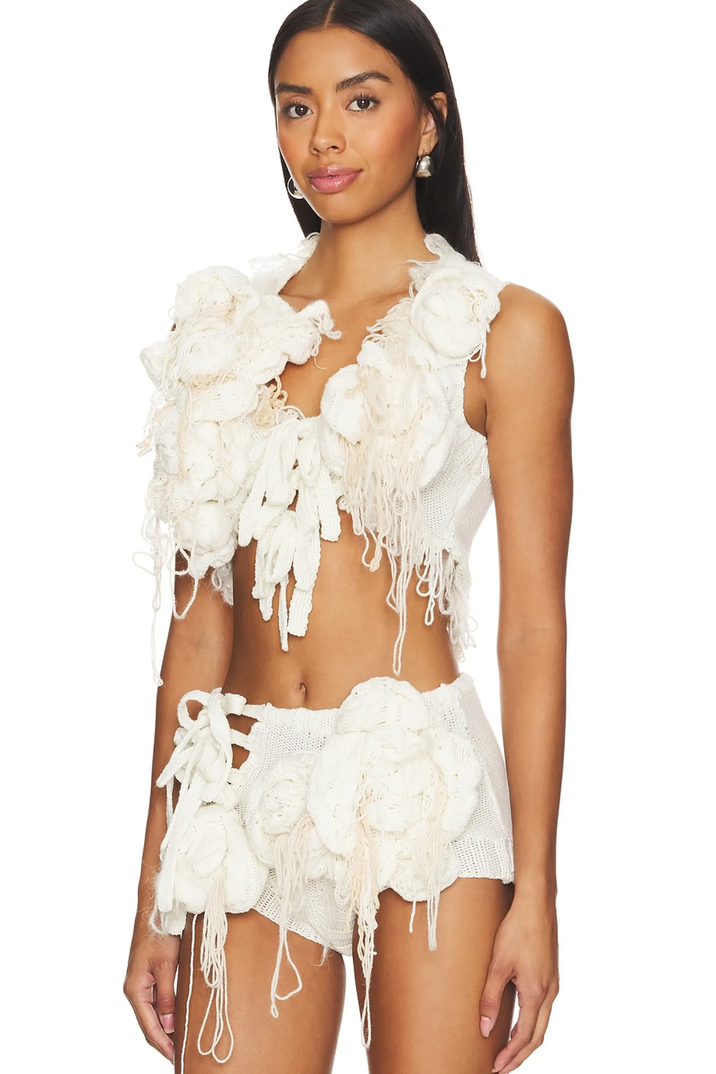 Hand Knitted Rose Vest