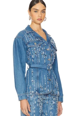 Hand-Beaded Denim Jacket