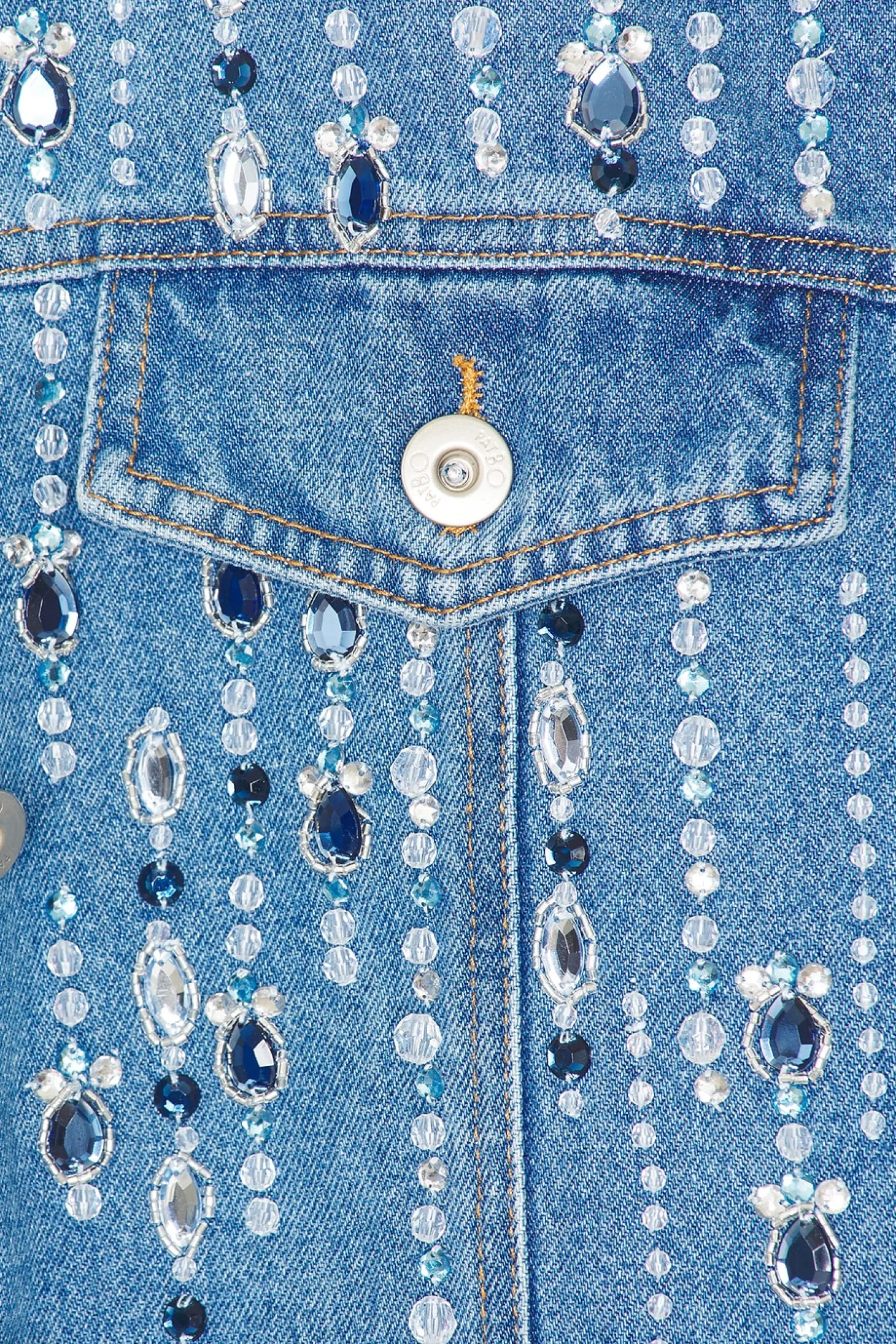 Hand-Beaded Denim Jacket