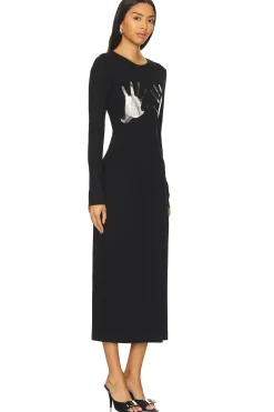 Handprint Long Sleeve Midi Dress