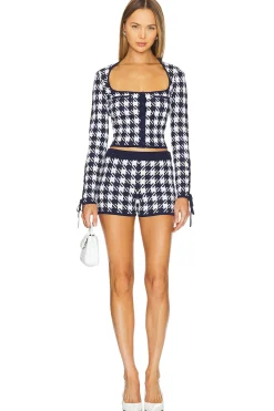 Houndstooth Knit Short