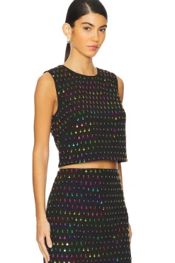 Iiana Sequins Beaded Sleeveless Top