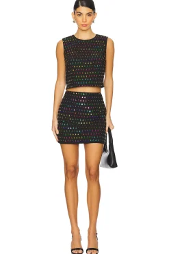 Iiana Sequins Beaded Sleeveless Top