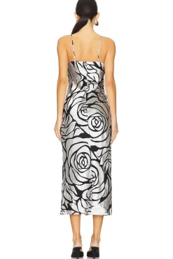 Innessa Cowl Black Rose Devore Dress