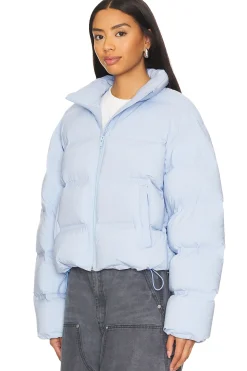 Jacquard Channel Cropped Puffer