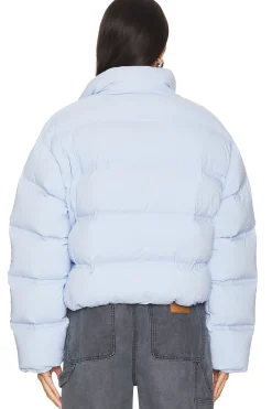 Jacquard Channel Cropped Puffer