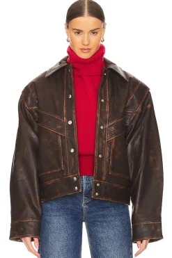 Jayden Distressed Leather Jacket