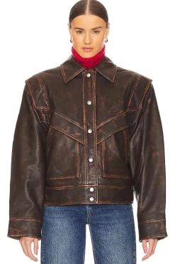 Jayden Distressed Leather Jacket