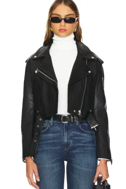 Kindra Cropped Moto Jacket