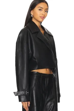 Koda Vegan Leather Cropped Trench