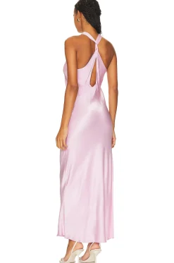 La Lune Cross Front Keyhole Midi Dress