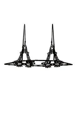 Lace Ouvert Bra in Black