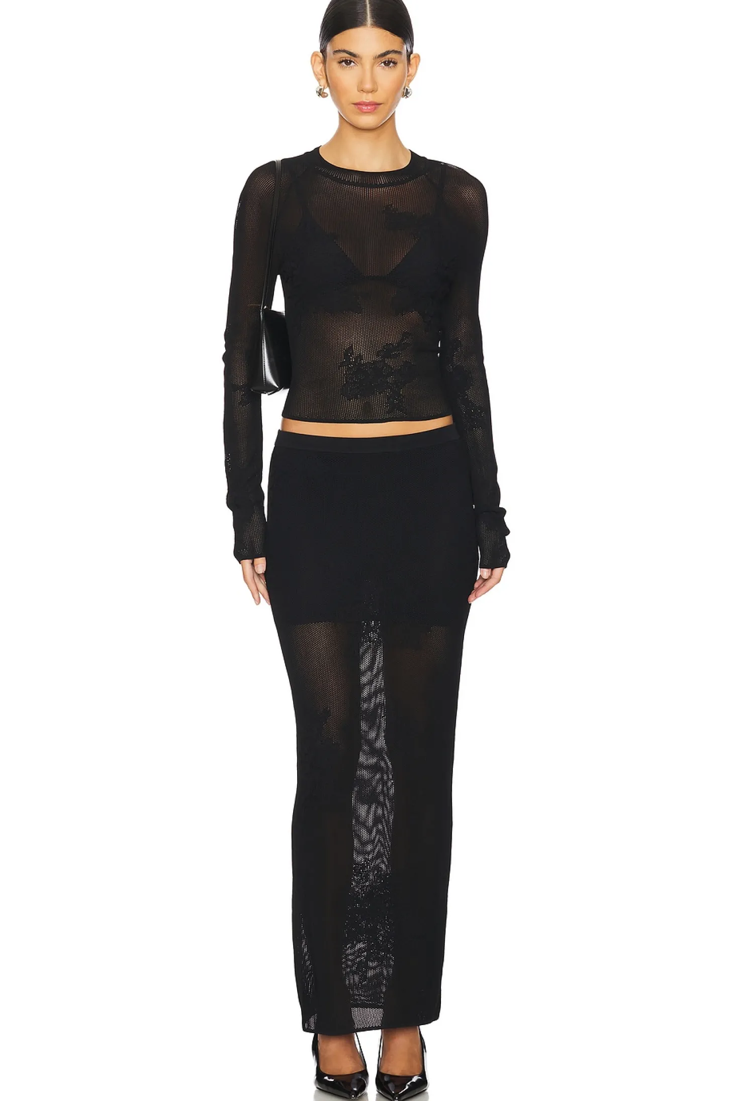 Lace Pointelle Long Sleeve Top