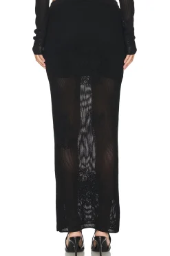 Lace Pointelle Maxi Skirt