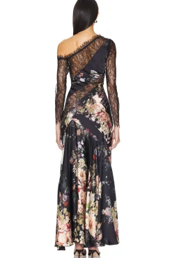 Lace Splice One Shoulder Dress