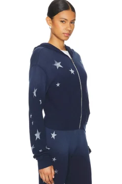 Lachelle Crop Zip Up Hoodie Vintage Stars