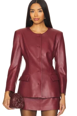 Leather Padded Contoured Blazer