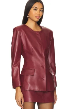 Leather Padded Contoured Blazer
