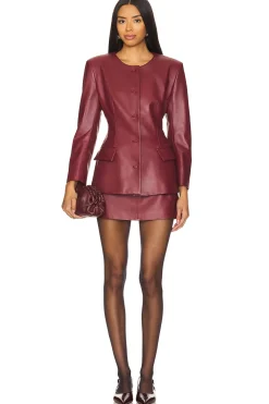 Leather Padded Contoured Blazer