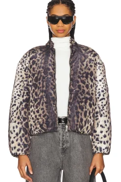 Leni Leopard Padded Bomber