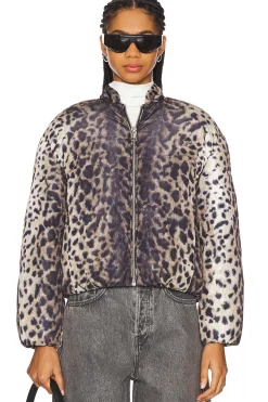 Leni Leopard Padded Bomber