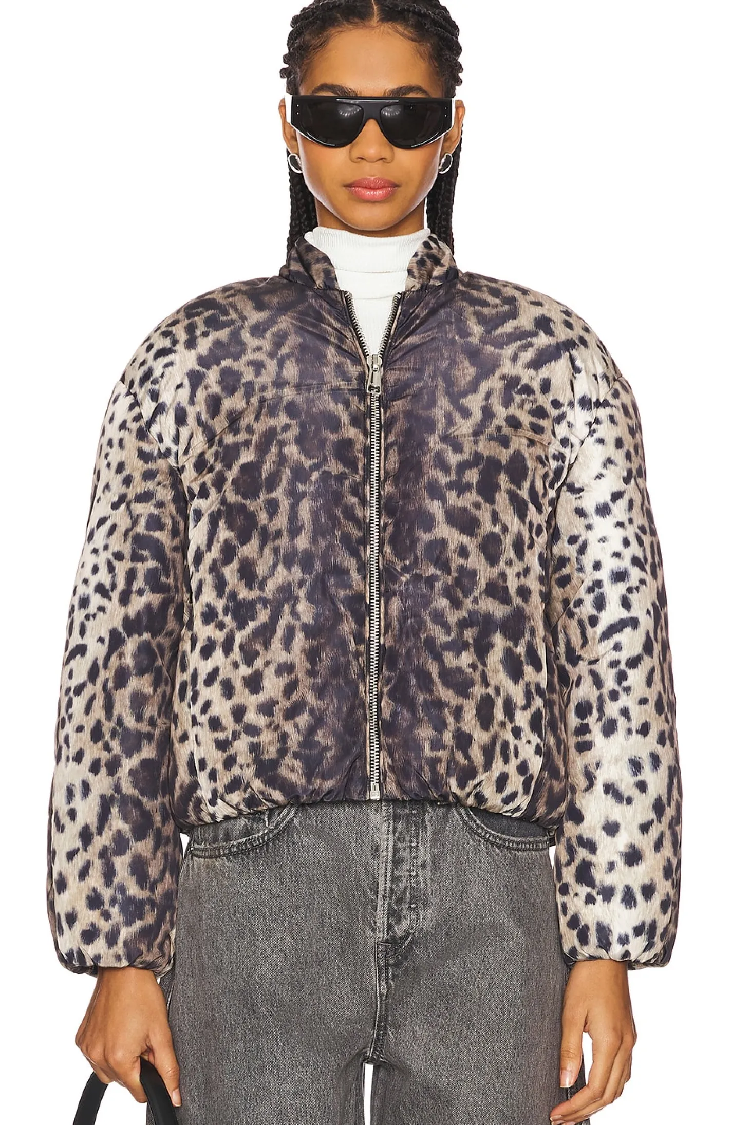 Leni Leopard Padded Bomber