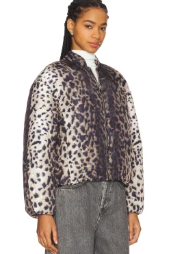 Leni Leopard Padded Bomber