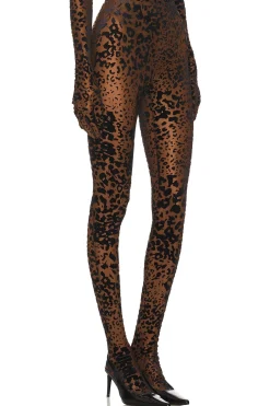 Leopard Burnout Mesh Stocking