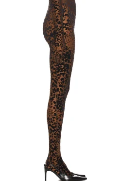 Leopard Burnout Mesh Stocking