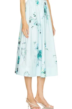 Lightburst Gathered Midi Skirt