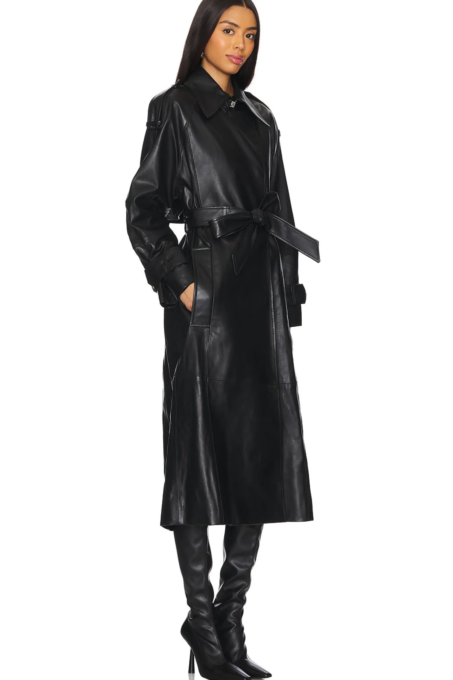 Lilith Leather Trench Coat