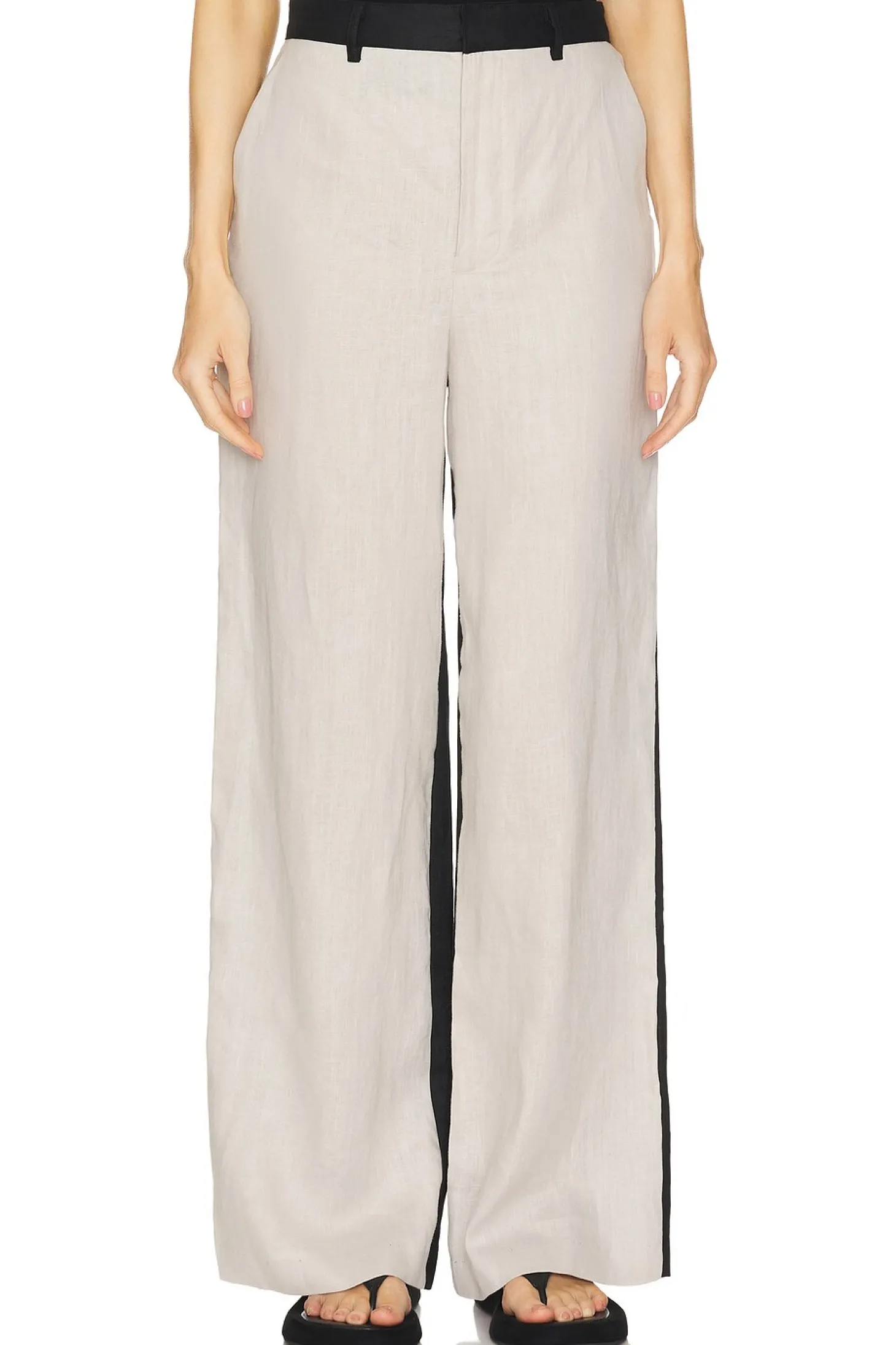 Linen Colorblock Trouser