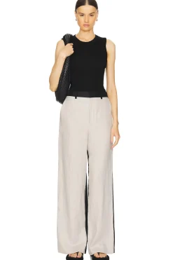 Linen Colorblock Trouser
