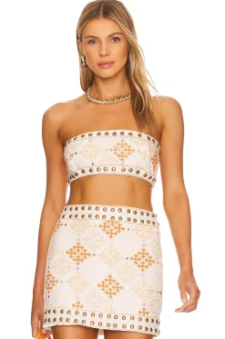 Liza Embroidered Crop Top