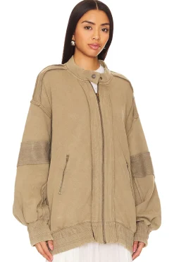 Lou Moto Zip In Olive Stone