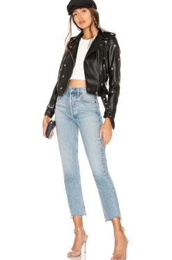 Lydia Embroidered Moto Jacket