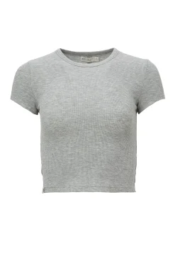 Malibu Collection Ultra Soft Rib Cropped Tee
