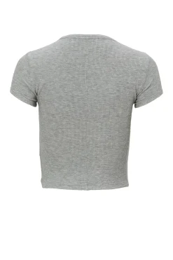 Malibu Collection Ultra Soft Rib Cropped Tee