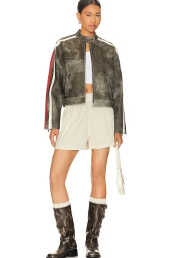 Mandi Faux Leather Moto Jacket