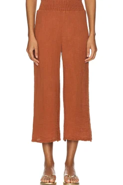 Medina Smocked Waist Cropped Pant