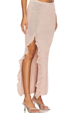 Michaela Split Skirt - Blush Sequin