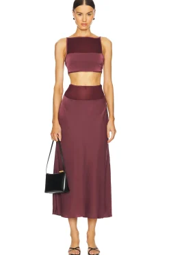 Midi Chiffon Cutout Skirt