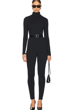 Mock Neck Long Sleeve Jumpsuit