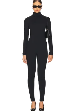 Mock Neck Long Sleeve Jumpsuit