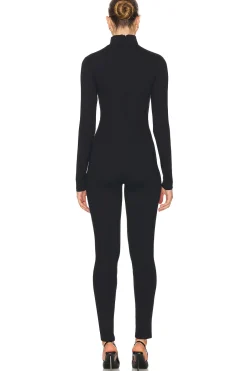 Mock Neck Long Sleeve Jumpsuit