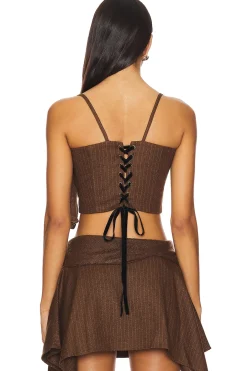 My Bow Pin Stripe Corset Top