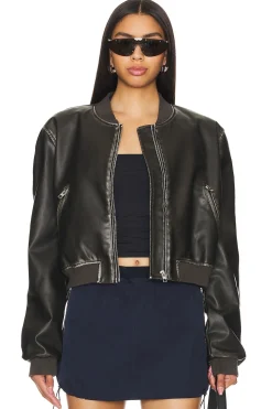 Neveah Faux Leather Bomber