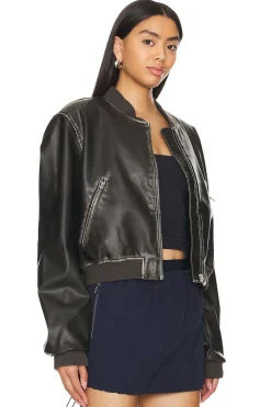 Neveah Faux Leather Bomber